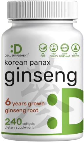 DEAL SUPPLEMENT Korean Red Panax Ginseng Root Extract, 240 Softgels