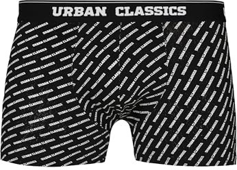 Urban Classics Herren Boxer Shorts 3-Pack Boxershorts, DarkGreen+Black+Branded AOP, 3XL