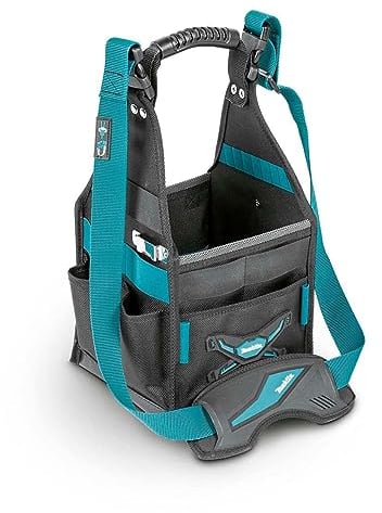 Makita E-15453 Werkzeugtasche quadratisch, mit Tragegriff und Schultergurt, tiefe Mulde und viele Außenfächer, 10 Liter Fassungsvolumen, Polyester, 260 x 220 x 410 mm (LxBxH)