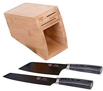 GRÄWE Messerblock mit Trimmer und Beil, Serie KURO