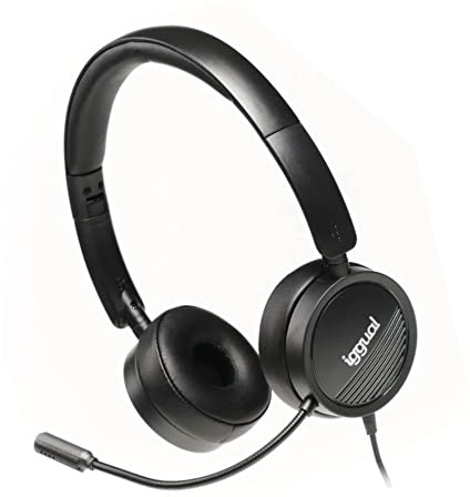 iggual - Kopfhörer mit Dual-Mikrofon, Gamer-Kopfhörer mit Mikrofon, geeignet für Laptops, PCs, Tablets, Konsolen, Mobiltelefone, 3,5 mm Mini-Klinkenstecker