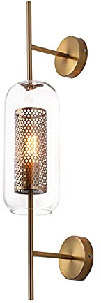 YFMYY Nordic Modern Wandleuchte Wandleuchte Neben Schlafzimmer Glaskugel LED E27 Wandleuchten Leuchten Eisen Paar Sauger Vintage Indoor Wandlampe Beleuchtung Badezimmerspiegel Treppenlicht