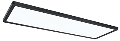 Paulmann 71017 LED Panel Atria Shine 3-Step-Dim eckig incl. 1x22 W dimmbar Tageslichtweiß Lichtpanel Kunststoff Deckenpanel 4000 K, Schwarz, 580 x 200 mm
