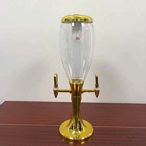 RONGJJ 3 Litri Beer Dispenser Spillatore da Tavolo di Birra, Spillatore, Giraffa, Torre di Birra, di Bevande per Il Ghiaccio per Bibite E Bevande Fresche Giraffa Torre Caraffa, Gold-A, 3L