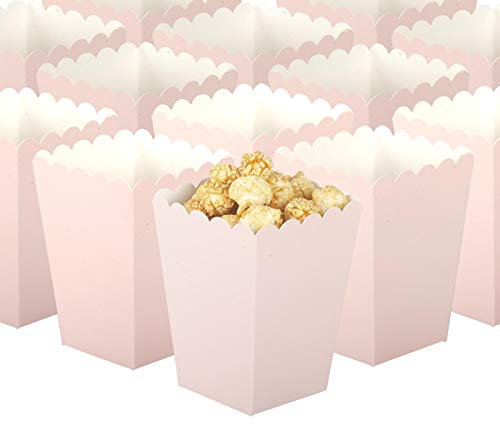 GAKA FAVOR Light Pink Popcorn Boxes Mini Paper Popcorn Containers for Party,Pack of 24