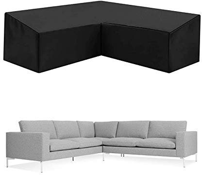 YLZBA Housse de Protection Salon de Jardin Angle Forme L, Bâche Salon de Jardin Angle Extérieur,Imperméable 210D Oxford Protection Salon de Jardin for Patio Jardin Extérieur(300x300x98cm)