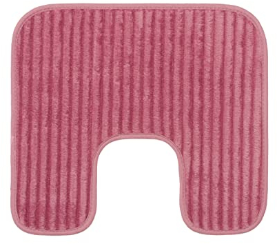 Gözze - Tapis de Toilette antidérapant souple en forme de U, 100% Polyester, 50 x 45 cm - Rose poudré