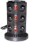 as - Schwabe 12-Fach Mehrfachsteckdose & Induktionsladefläche - 2 m Kabel - Steckdosenwürfel mit 3 USB-Ports - Cube Steckdose - Steckdosenturm, schwarz, 18222