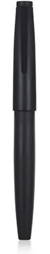 Jinhao 80 schwarze Faser-Füllfederhalter, Iridium, ultrafeine Feder mit Konverter und kleiner Stifttasche, Set (schwarzer Clip)