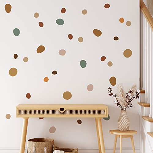 funlife 84 Stück Kreise Wandaufkleber für Kinderzimmer Mädchenzimmer, Boho-Stil Selbstklebende Wandtattoo Wandsticker, Wandtattoo Punkte für Mädchen Jungen Baby, Boho Unregelmäßige Punkte