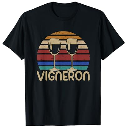 Vigneron Verre De Vin Rouge Retro Humour Apéro Homme Cadeau T-Shirt