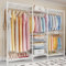 Uptyia Armario Abierto para Ropa, Burro de Ropa Resistente con Estantes, Perchero de Pie Metálico para Dormitorio o Vestidor, Blanco, 182x155x40cm