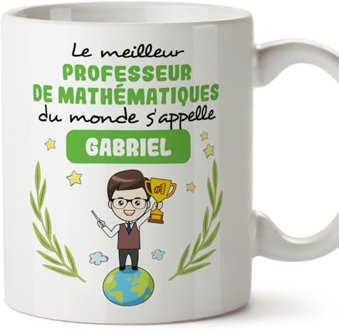 Mugffins Tasses Personnalisables pour PROFESSEUR DE MATHÉMATIQUES homme - En Français - Cadeau Personalisé- Tu Meilleur du Monde - 11 oz / 330 ml