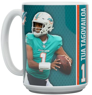 Great Branding Tua Tagovailoa Motion Miami Dolphins NFL Tasse 450ml