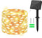 Gcstnn Solar Lights Outdoor Garden, 10M 100 LED Solar Fairy Lights Copper Wire 8 Modes Waterproof String Lights for Yard,Christmas Tree,Bedroom,Gate Indoor/Outside Decorations(Warm White)