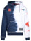 Recovered Hooded Sweatshirt Hoodie Kapuzenpullover - NFL - New England Patriots Ink Dye Effect Navy On White L