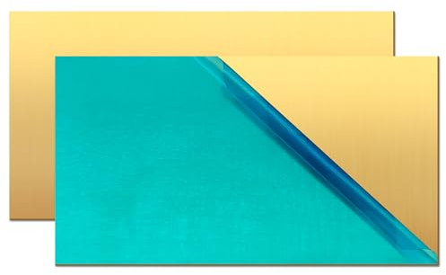 Uxney Messingblech, 1mm*50mm*100mm 99,9% reine Messingplatten für Heimwerker, Schmuck, Elektrik, Reparatur, Industrie (2 Stück)