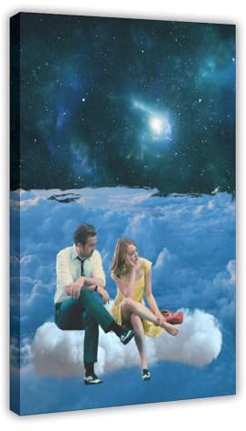TINGTOEO Carole Smile Poster Collage Lalaland Galaxy, Leinwandposter, Schlafzimmer-Dekor, Sportlandschaft, Büro, Raumdekoration, Geschenk, Rahmen-Stil, 60 x 90 cm
