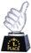 LONGWIN 1. 2. 3. Platz Pokal Set Glas Sieger Trophäe mit Daumen hoch, First Place Trophy Award für Sportturniere Talent Show Wettbewerbe