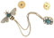Broche abeille rétro en forme d'abeille avec chaîne et émeraude 3 cm, accessoire de modèle pour cadeau, Acier inoxydable