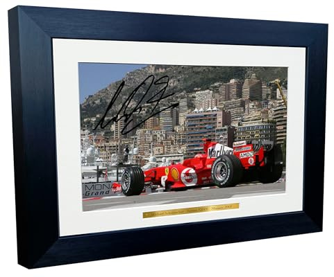 Kitbags & Lockers 12 x 8 A4 Michael Schumacher Monaco 2005 Grand Prix Ferrari F2005 Autogramm Autogramm Signierter Fotorahmen Racing Formel 1 F1 Poster Geschenk