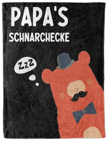 CadeauJoie Papa Decke, Vatertagsgeschenk, Flauschige Kuscheldecke für Geburtstag, Geschenk Von Tochter Sohn (203 * 152cm)