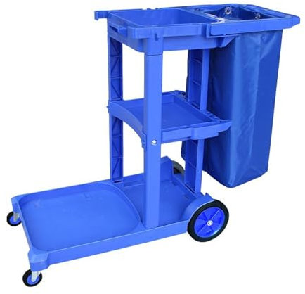 BDJSN Multifunktionale Kehrmaschine Mit 65-Liter-Mülleimer, Gewerblicher Reinigungswagen Mit Mopphalter, Werkzeugwagen Für Die Müllabfuhr Für Supermärkte, Hotels, Schulen, Krankenhäuser Und Flughäfen