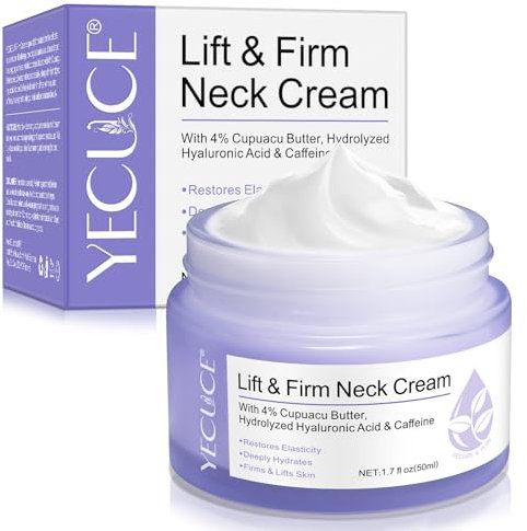 Lift & Firm Neck Cream, Hals und Dekollete Creme, Straffende Creme für Den Hals zur Reduzierung von Falten, Halslinien, Natürliche Anti-Aging Firming Neck Cream für Glatte und Jugendliche Haut, 50 ml
