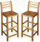 Lauuoeriau Outdoor-Sitz, Outdoor-Stühle, Barstühle, 2 Stück, massives Akazienholz