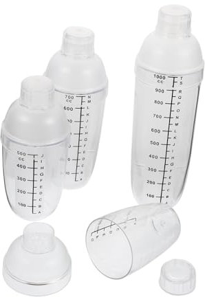 MAGICLULU Lot De 4 Shakers À Cocktail En Plastique Avec Échelle Résistants Et Faciles À Lire
