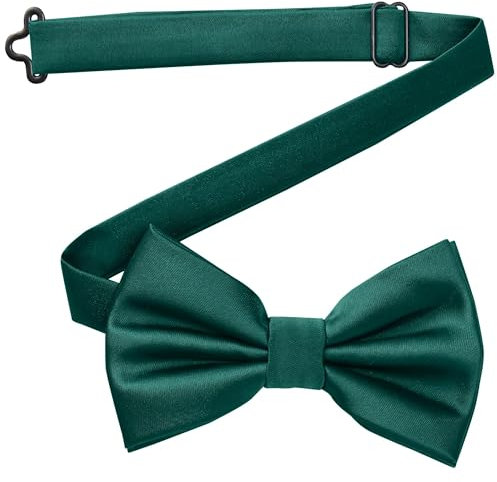 DonDon Fliege Herren handgefertigt Seiden-Look 12 x 6 cm Fliege Petrol