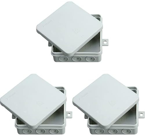 Kopp 348804003 Abzweigdose Aufputz-Feuchtraum, ohne Klemmleiste, IP 54, 100 x 100 x 40mm (Packung mit 3)