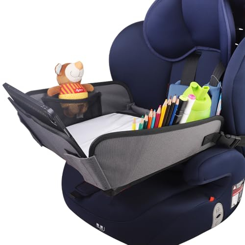 WedFeir Kids Travel Tray for Car, Car Seat Tray, Grey