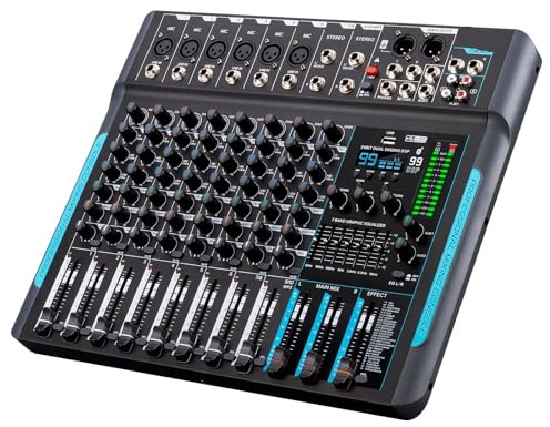 OutFyt DP-10 Professioneller Tuner der Leistungsklasse, DJ-Controller, 10 Kanäle, 99 DSP-Reverb-Aufnahme,Universelle Kompatibilität