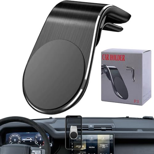 Genérico Joyeloo Phone Holder, Mobile Phone Navigation Magnetic Bracket, L Type 360° Rotatable Car Phone Mount, Non-Slip Vent Clip Magnetic Phone Holder, for Any Smartphone (Black)