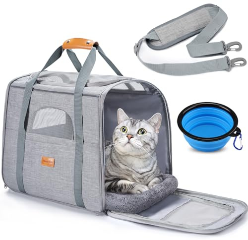 Morpilot Katzentransportbox Transportbox 47x32x36cm Hell Grau Einfarbig