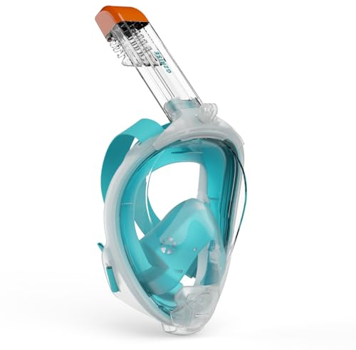 G2RISE Schnorchelmaske Erwachsene, Fullface Tauchermaske Vollmaske mit Abnehmbarer Kamerahalterung, absolut CO2 sicher (Grün,XL)