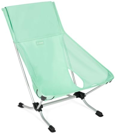 Helinox Beach Chair (re), Leichtgewichtiger Faltbarer Strandstuhl, Nachhaltige Materialien, Flache Füße gegen Einsinken im Sand, Kompakter Outdoor-Stuhl, 1,7 kg, Biscay Green