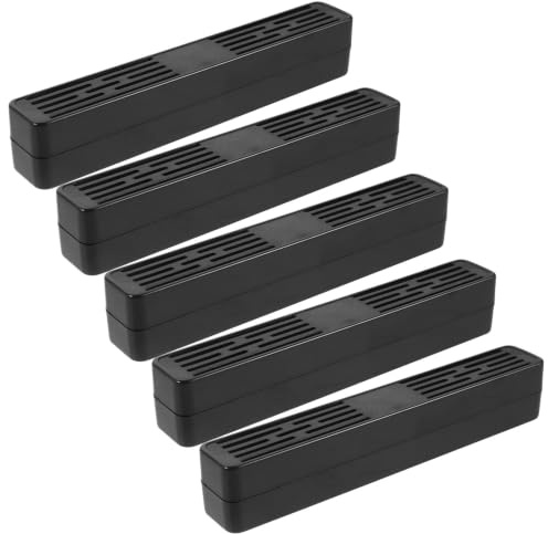 DECHOUS 5pcs Cigar Humidor Humidifier Insert for Cigars, Plastic Rectangle Humidity Control Strip with Quick Swapping Feature, Black Portable Humidifier for Cabinet and Jar Freshness