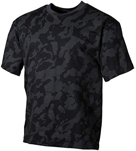 MFH US T-Shirt, halbarm,170 g/m² (DE/NL/SE/PL, Alphanumerisch, L, Regular, Regular, Night-camo)