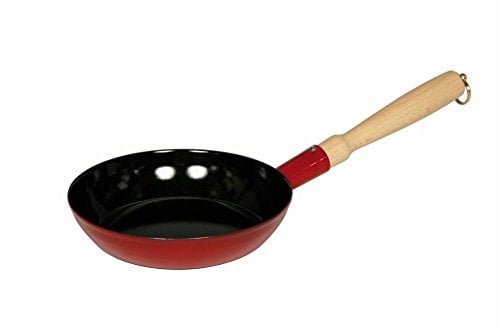Riess, 0563-019 Classic 20 Poêle en bois émaillé avec poignée en bois et anneau de suspension Rouge 20 cm Diamètre 20 cm Hauteur 3,9 cm