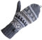 Alpacaandmore Graue unisex Fäustlinge Handschuhe zum fingerfrei tippen Alpakawolle