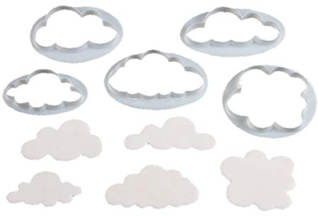 1 FMM Wolken Ausstecher-Set aus Kunststoff