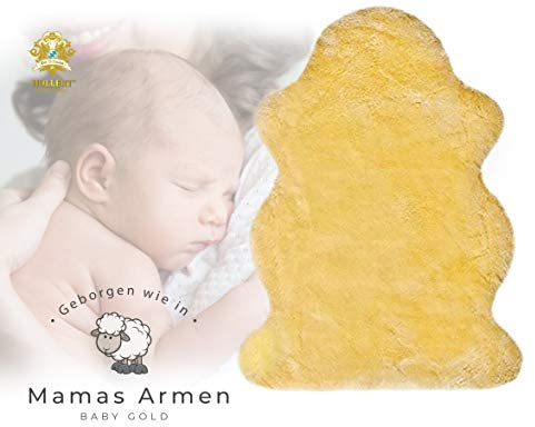 Lammfell geschoren 80-90 cm echtes Merino Lammfell Krabbelunterlage Buggy Kinderwagen Babybett superweich schadstoffarm chromfrei Babyfell Schaffell Premium Qualität Naturform waschbar