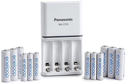 Panasonic K-KJ55MBS66A eneloop Power Pack; 6AA, 6AAA, and Advanced Battery 3 Hour Quick Charger (battery color may vary)