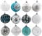 My-goodbuy24 12er Set Luxus Weihnachtskugeln Echtglas Glaskugeln Weihnachten Weihnachtsdeko Christbaumkugeln Set A 8 cm türkis