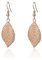 Orecchini pendenti da donna, a forma di foglia, in acciaio inossidabile placcato in oro o argento e Acciaio INOX, colore: Rose Gold, cod. EH04751