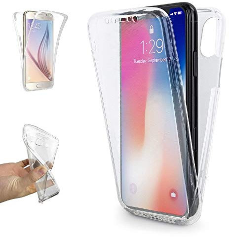 REY Transparent Silikonhülle TPU für iPhone XR, Handyhülle Premium Kratzfest TPU 360 Grad Full Body
