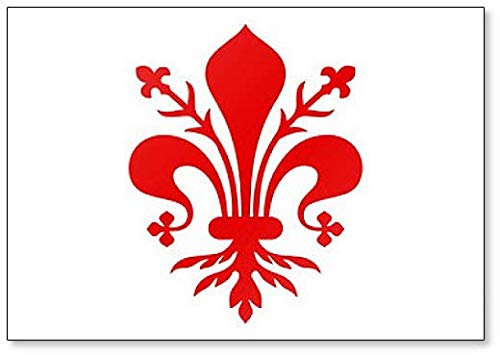 Kühlschrankmagnet, Motiv: Flagge von Florenz, Wappen von Florenz, klassische Toskana