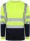 Inspire Me Hi Vis Crew Neck Two Tone T Shirt Safety Security Full Sleeve High Visibility Workwear Jumper Reflective Tape Band Safety Sweat Shirt Work Top for Men and Women (XX- Large, Two Tone Yellow)